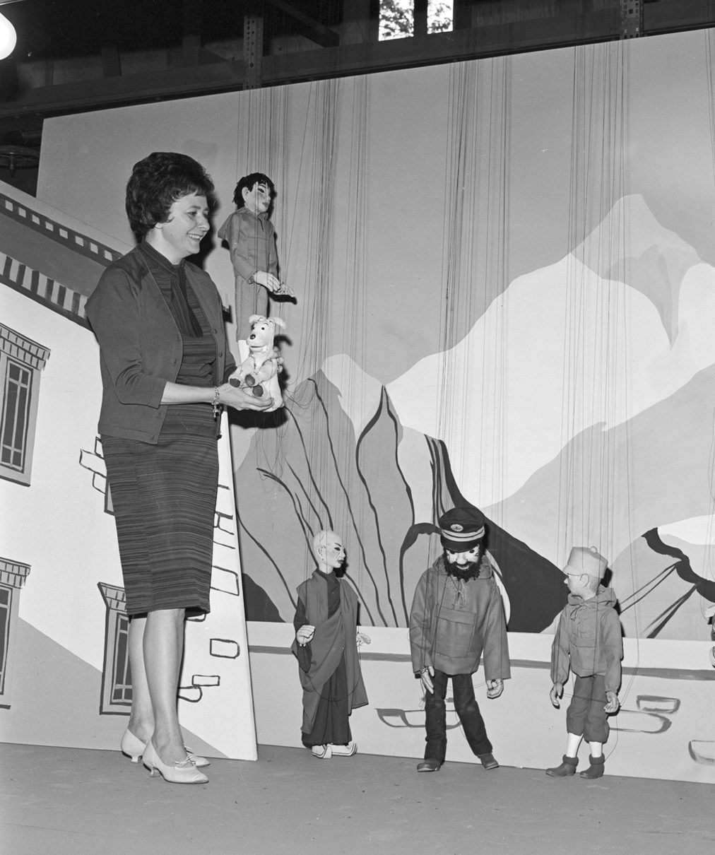Micheline Legendre et les marionnettes de Tintin