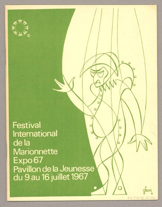 couverture du programme du Festival international de la marionnette, Expo 67